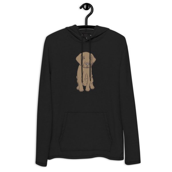 Cute Brown Labrador Puppy Unisex Lightweight Hoodie - Image 2