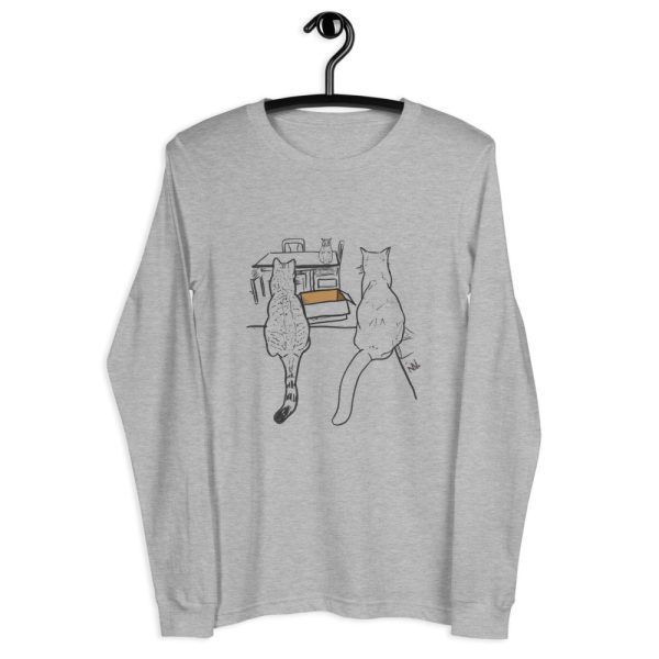 3 Cats and a Box Unisex Long Sleeve Tee - Image 2