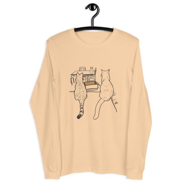 3 Cats and a Box Unisex Long Sleeve Tee - Image 3