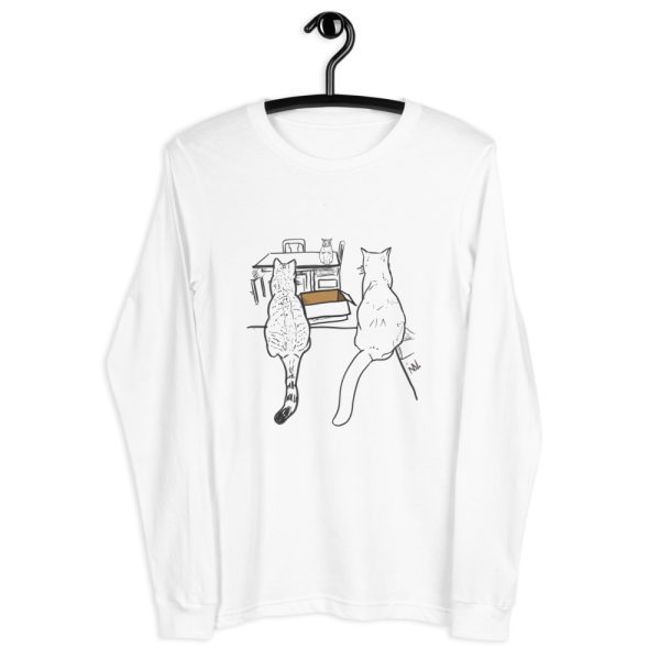 3 Cats and a Box Unisex Long Sleeve Tee