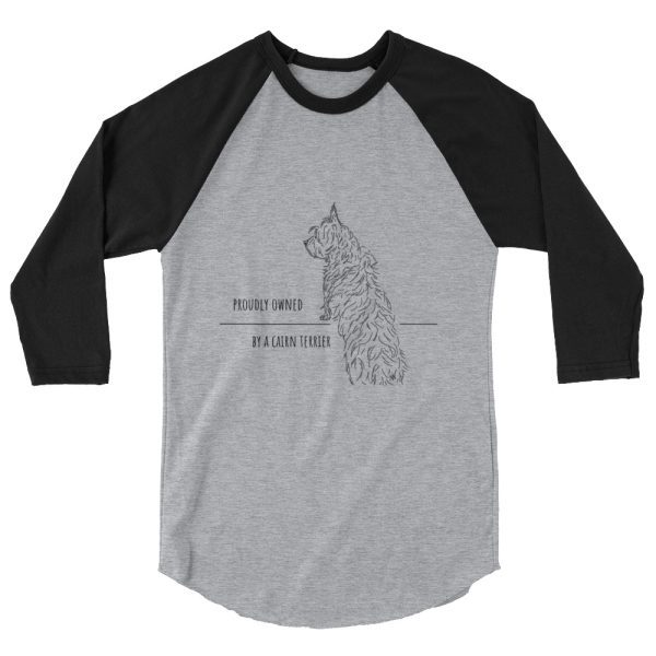 Proudly Owned by a Cairn Terrier 3/4 Sleeve Unisex Raglan Shirt - Image 2