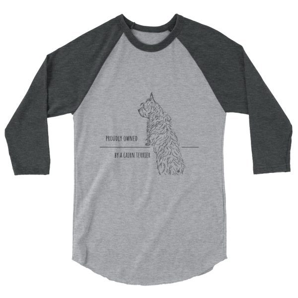 Proudly Owned by a Cairn Terrier 3/4 Sleeve Unisex Raglan Shirt - Image 4