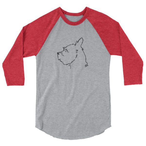 Snoot Dooodler 3/4 Sleeve Unisex Raglan Shirt - Image 3