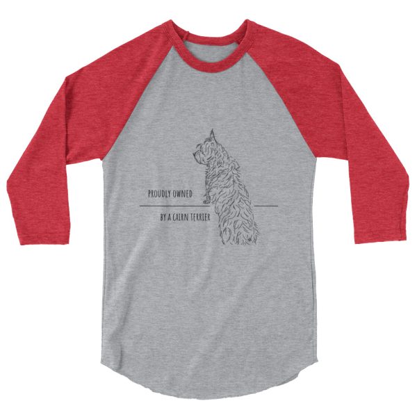 Proudly Owned by a Cairn Terrier 3/4 Sleeve Unisex Raglan Shirt - Image 3