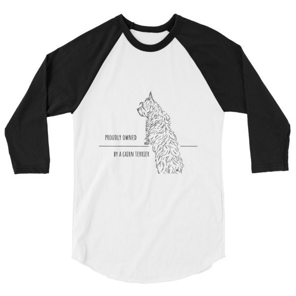 Proudly Owned by a Cairn Terrier 3/4 Sleeve Unisex Raglan Shirt - Image 5