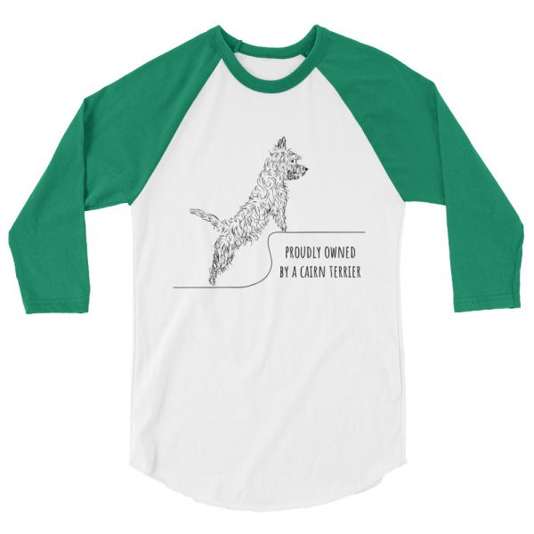 Proudly Owned by a Cairn Terrier - Lola #1 3/4 Sleeve Raglan Shirt - Image 7