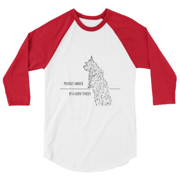 Proudly Owned by a Cairn Terrier 3/4 Sleeve Unisex Raglan Shirt - Image 6