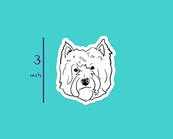 Handsome Westie Dog Head 3-inch sticker, Westie Boy Wilson #1 - Image 2