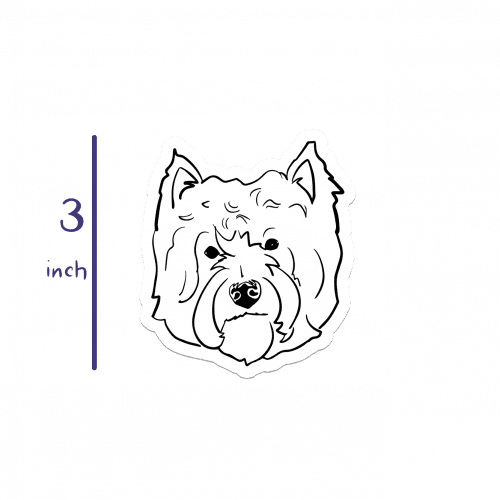 Handsome Westie Dog Head 3-inch sticker, Westie Boy Wilson #1