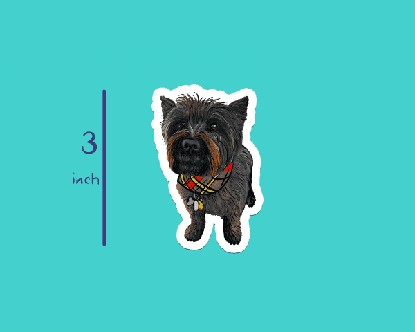 Ready for Adventure Cairn Terrier 3-inch sticker,  Angus #2 - Image 2