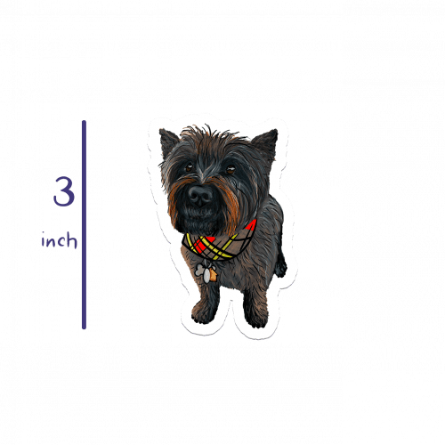 Ready for Adventure Cairn Terrier 3-inch sticker,  Angus #2