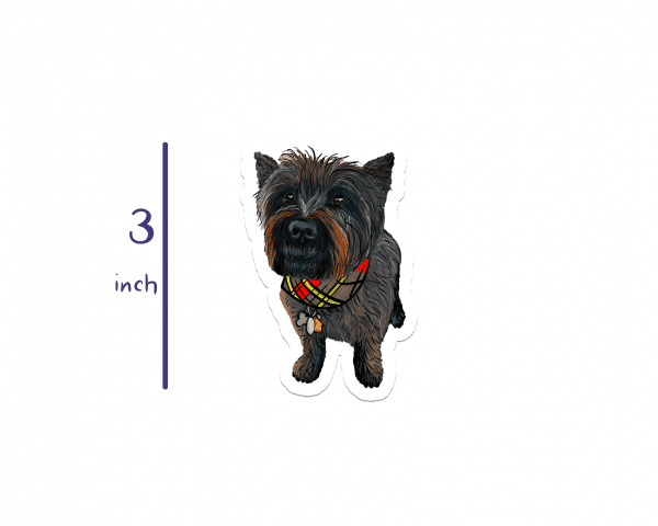 Ready for Adventure Cairn Terrier 3-inch sticker,  Angus #2