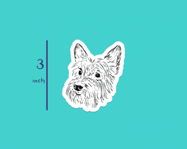 Handsome Cairn Terrier 3-inch Sticker, Angus #2 - Image 2