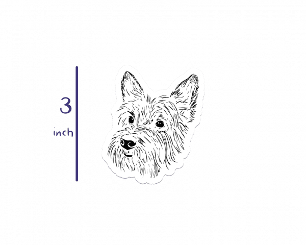 Handsome Cairn Terrier 3-inch Sticker, Angus #2