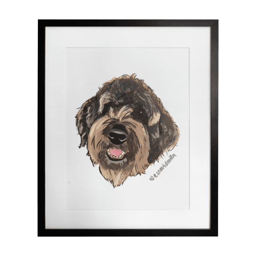 Happy Sophie, the Beautiful Bouvier des Flanders, Matted Print