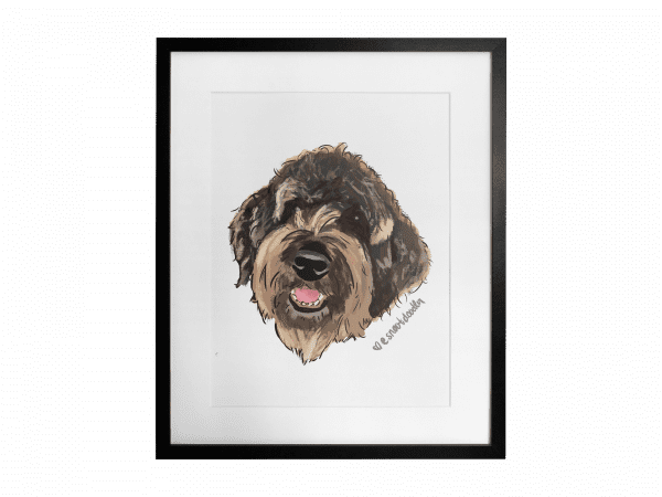 Happy Sophie, the Beautiful Bouvier des Flanders, Matted Print